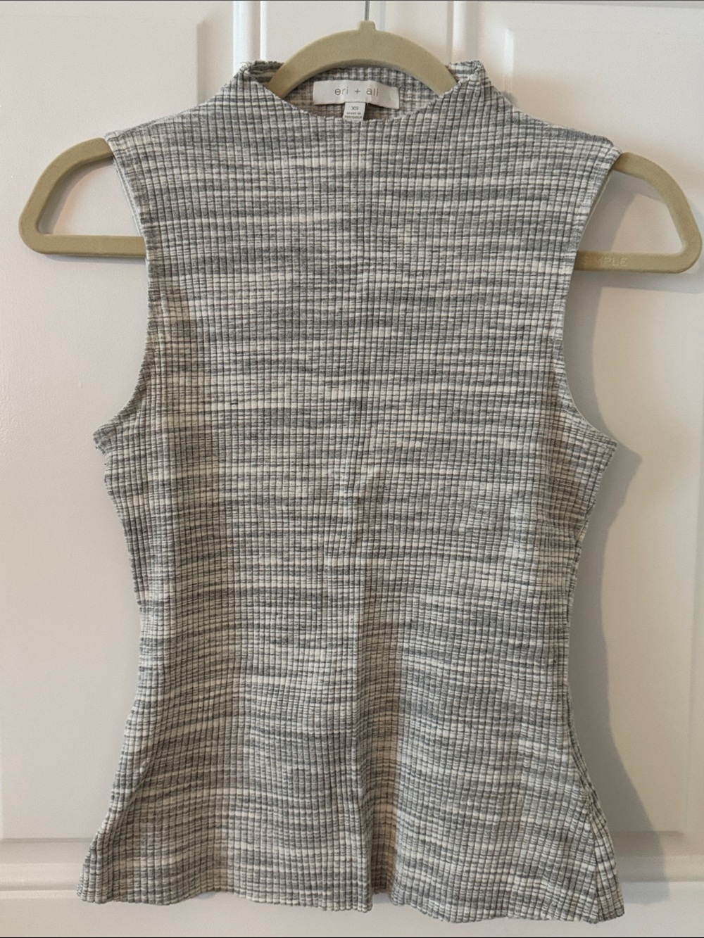 Gray Ribbed Mock Neck Tank Top Size XS